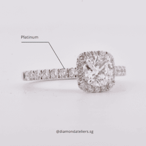 Custom Halo Ring with Round Lab Diamond | 4 Claw Prong 3 Three-quarters pave setting engagement ring