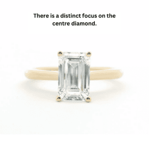 18K Yellow Gold Cathedral Ring with Lab Diamond Emerald