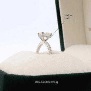 Hidden Halo Design on Engagement Ring