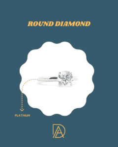  Platinum engagement ring with 1.0ct round diamond