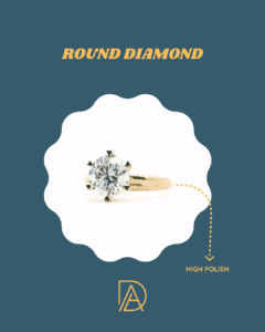 High polish 18K yellow gold engagement ring