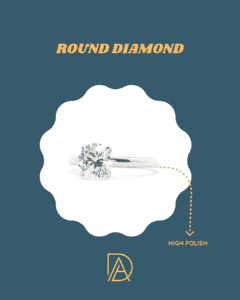 High polish platinum round diamond engagement ring