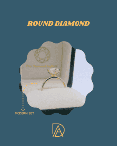 Side profile of round diamond modern setting