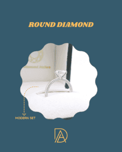  Side profile of platinum modern setting with round diamond