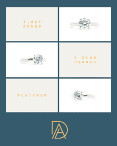  Platinum 1.0ct diamond ring feature collage