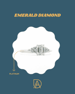Platinum trilogy emerald diamond ring