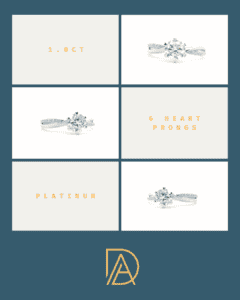 Design breakdown of twisted pavé solitaire ring with 1.0ct round diamond